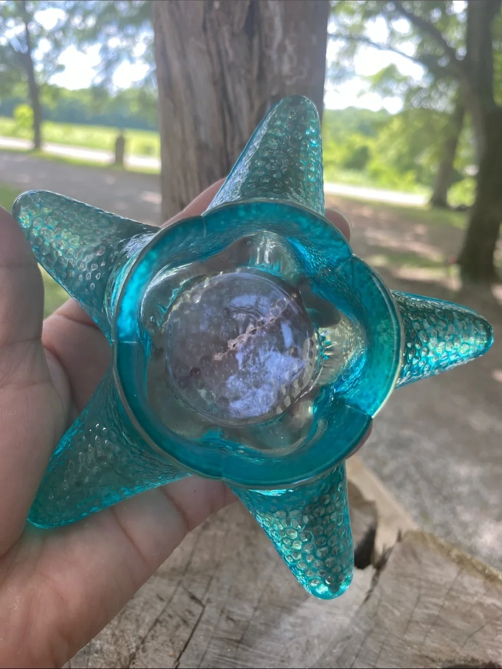 Turquoise Starfish Glass Votive Holder - Picture 2 of 5